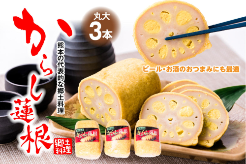高見 からし蓮根 丸大 250g×3本入り 辛子蓮根 1006516 - 熊本県八代市