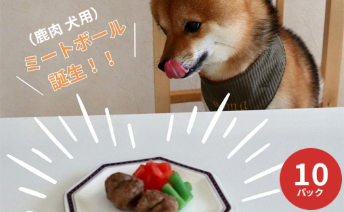 鹿肉ドッグフード　鹿肉ミートボール（犬用）　10パック（約60g×10） 加工食品 お肉 家族 健康 食事 大切 ペット 自然 新鮮 動物 高品質 安心 安全 国産 子犬 老犬 栄養 小分け  1025774 - 福井県若狭町