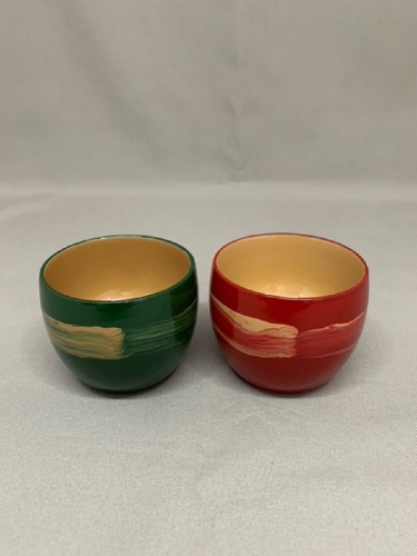川連漆器　起き上るぐい呑みペア（2入）[H6403] 1059256 - 秋田県湯沢市