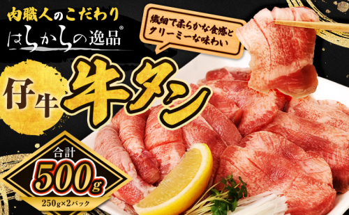 柔らかい仔牛肉を仕込みました！ 牛タン はらからの逸品 厳選仔牛たん 500g 職人仕込み 秘伝の塩味 牛たん 厚切り 小分け 厚切 焼肉 スライス 牛 牛肉 肉 お肉 ぎゅうたん おつまみ バーベキュー BBQ 【レビューキャンペーン対象】  1087911 - 宮城県亘理町