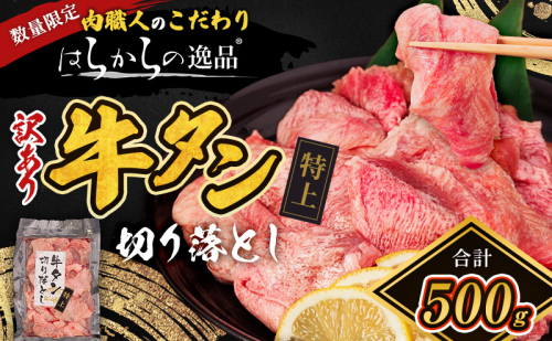 数量限定 訳あり 牛タン 特上タン はらからの逸品 切り落とし 500g 牛たん 特上たん 小分け 焼肉 スライス 牛 牛肉 肉 おつまみ バーベキュー BBQ 塩 はらから 不揃い 規格外 【レビューキャンペーン対象】 1087913 - 宮城県亘理町