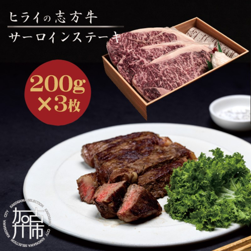 志方牛サーロインステーキ 200g×3枚《 肉 牛肉 牛 志方牛 国産牛 サーロイン ステーキ ステーキ肉 》【2402A00111】 1092475 - 兵庫県加古川市