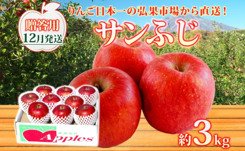 【12月発送】 贈答用 サンふじ 約3kg りんご 林檎 リンゴ 果物 フルーツ くだもの 旬 青森県産 お取り寄せ 贈り物 プレゼント 人気 東北 名産 常温 産地直送 送料無料 青森県 西目屋村 1139902 - 青森県西目屋村