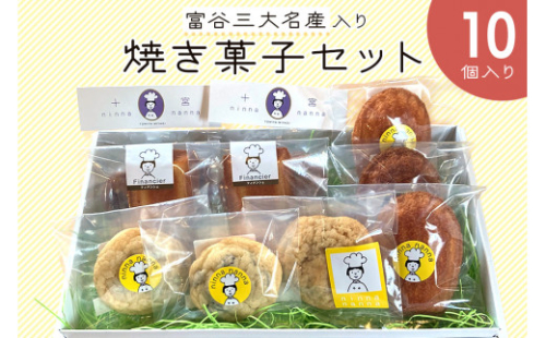 富谷三大名産入り焼き菓子セット (10個入り)｜焼菓子 マドレーヌ クッキー フィナンシェ 洋菓子 スイーツ ブルーベリー はちみつ 名産 銘菓 ニンナ・ナンナ [0203] 1142798 - 宮城県富谷市
