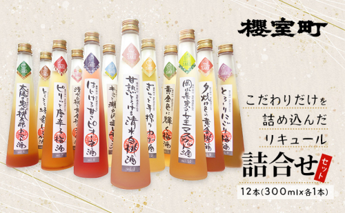 櫻室町 こだわりだけを詰め込んだリキュール 詰合せ セット 計12本（12種類300mlx各1本） お酒 アルコール 酒  1146118 - 岡山県赤磐市
