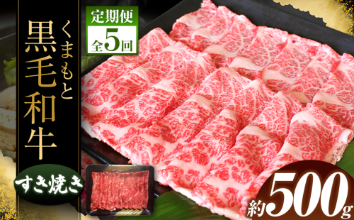 【定期便5回】くまもと黒毛すきやき500ｇ | 熊本県 熊本 くまもと 和水町 なごみ 牛肉 黒毛和牛 黒毛 くまもと黒毛和牛 肥後 すき焼き 500g 定期便 定期 5回 1156893 - 熊本県和水町