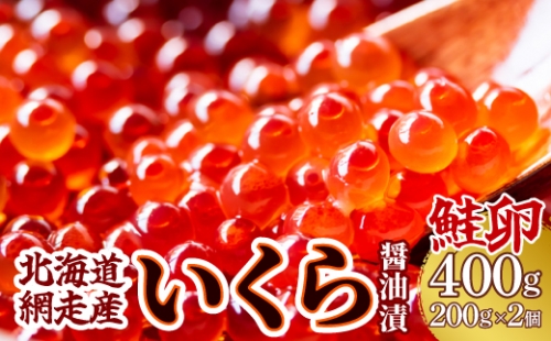 ＜網走産＞いくら醤油漬(鮭卵)400g（200g×2）  ABW013 1157129 - 北海道網走市