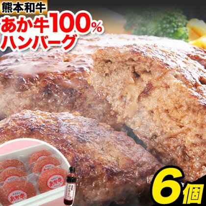あか牛 100％ハンバーグ 120g×6個 あか牛のたれ付き 熊本県産 あか牛 あかうし 三協畜産 《60日以内に出荷予定(土日祝除く)》 熊本県 長洲町 タレ付き ハンバーグ 熊本和牛 送料無料 115761 - 熊本県長洲町