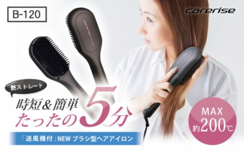 ヘア アイロン ヘアーアイロン ブラシ型 ケアライズ ブラシアイロン B-120 トリートメント 美容 遠赤外線 海外 使用可 マイナス イオン プレゼント ギフト ふるさと人気 ふるさとおすすめ