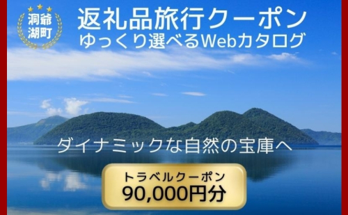 北海道ツアー 洞爺湖温泉 後から選べる旅行Webカタログで使える！ 旅行クーポン（90,000円分） 旅行券 宿泊券 飲食券 体験サービス券 北海道 1169872 - 北海道洞爺湖町