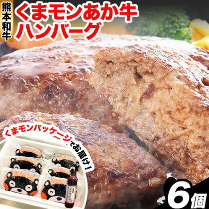 くまモン あか牛 ハンバーグ 120g×6個 あか牛のたれ付き 熊本県産 あか牛 あかうし 三協畜産 《60日以内に出荷予定(土日祝除く)》 熊本県 長洲町 タレ付き ハンバーグ 熊本和牛 送料無料 1184617 - 熊本県長洲町