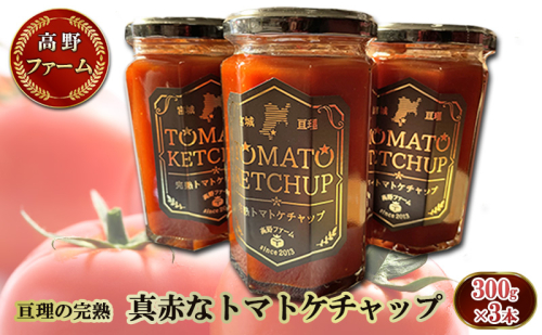 亘理の完熟 真赤なトマトケチャップ 300g×3本＜高野ファーム＞ 加工食品 調味料 濃厚 深い味わい ソース 食卓 料理 調理  1205910 - 宮城県亘理町