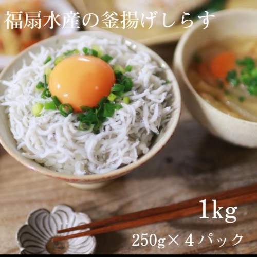498.釜揚げしらす1kg（250g×４パック）(A498-1) 123396 - 和歌山県有田市