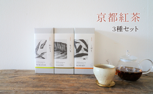 【京都南山城村】紅茶3種セット　紅茶 和紅茶 茶葉 セット 飲み比べ ギフト プレゼント 南山城村 飲料類 お茶 飲み物 わかなえ こはく うぐいす 和紅茶飲み比べ  1235054 - 京都府南山城村