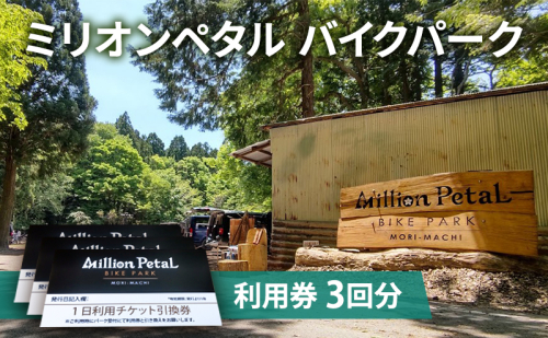ミリオンペタルバイクパーク 利用券 3回分 体験チケット 四季折々 雑木林 自然 満喫 マウンテンバイク 子供 大人 初心者 ベテランライダー こだわり コース 1236759 - 静岡県森町