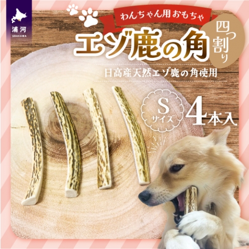 エゾ鹿の角 Sサイズ×4本セット(四割)[54-1368] 1246141 - 北海道浦河町