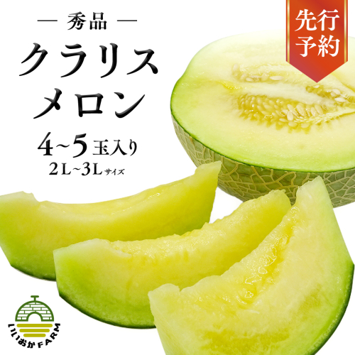【 令和7年産 】【 先行予約 】クラリスメロン 秀品 1箱 4玉～5玉入り 飯岡 メロン クラリス 青肉 果物 フルーツ 甘い [CG003ya] 1249572 - 茨城県八千代町