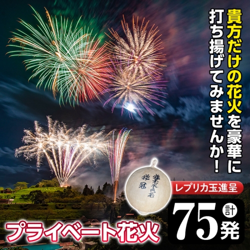 No.668 《数量限定》プライベート花火(計75発・レプリカ玉進呈)打揚場所・日時は応相談！【太洋花火】 128289 - 鹿児島県日置市
