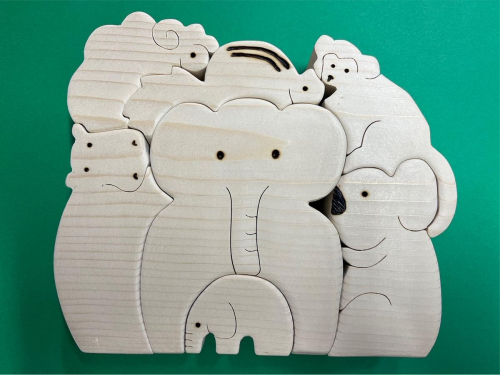 【思いやり型返礼品】木工パズル２個セットと木工マグネット３個 1293381 - 千葉県船橋市