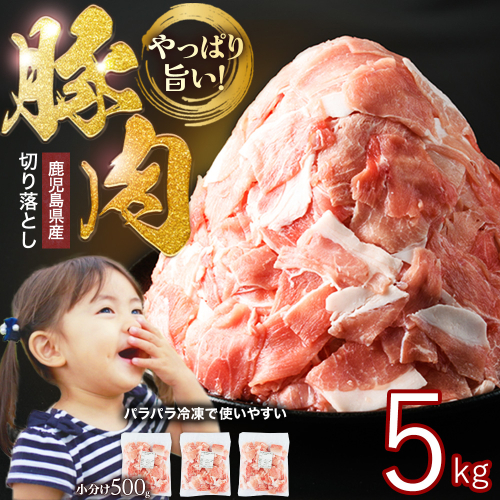 《訳あり》鹿児島県産 豚肉 切り落とし (計5kg・500g×10P) 【スターゼン】starzen-1362-10 1294151 - 鹿児島県長島町