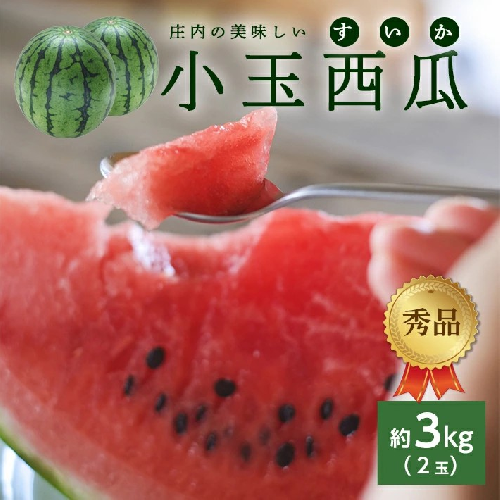 SA2585　庄内の美味しい 小玉すいか 秀品　約3kg(2玉入) 1298493 - 山形県酒田市