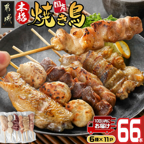 職人串打ちの本格焼き鳥66本!!≪みやこんじょ特急便≫_MJ-3312-Q 1308083 - 宮崎県都城市