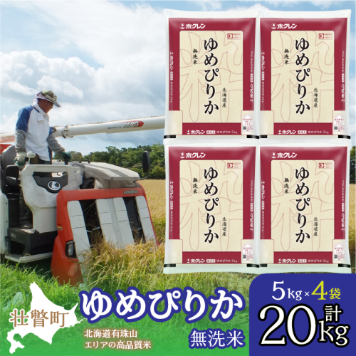 【令和6年産】（無洗米20kg）ホクレンゆめぴりか（無洗米5kg×4袋） SBTD067 1318433 - 北海道壮瞥町