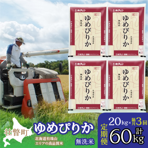 【令和6年産 隔月3回配送】（無洗米20kg）ホクレンゆめぴりか（無洗米5kg×4袋） SBTD068 1318434 - 北海道壮瞥町
