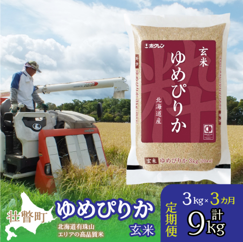 【令和6年産 3ヶ月定期配送】（玄米3kg）ホクレンゆめぴりか SBTD070 1326262 - 北海道壮瞥町