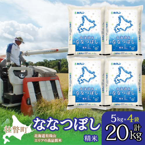 【令和6年産】（精米20kg）ホクレン北海道ななつぼし（5kg×4袋） SBTD100 1326389 - 北海道壮瞥町