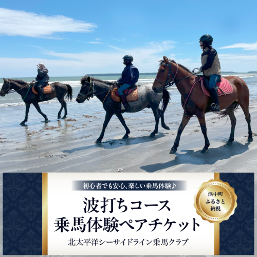 乗馬体験（波打ちコース）ペアチケット_H0036-001 1334147 - 北海道浜中町