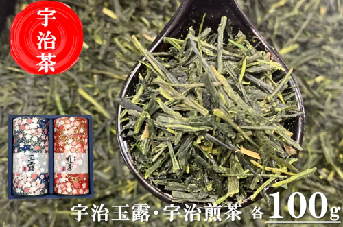 宇治茶玉露・煎茶飲み比べセット〈お茶 茶 緑茶 玉露 煎茶 宇治茶 飲み比べ セット お茶缶 保存缶 缶〉  1334598 - 京都府宇治田原町