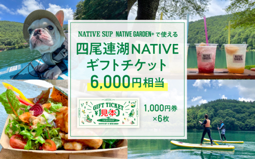 四尾連湖 NATIVEギフトチケット6,000円券　native surf[5839-2052] 1338772 - 山梨県市川三郷町