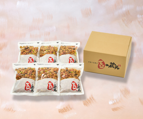 豆の蔵元　一番人気の蔵出し！「よりどりみどり」大袋（310g）×6パック　おかき 豆 豆菓子 せんべい 進物 お菓子 大容量 お豆 人気 送料無料 おいしい おつまみ あられ 1339418 - 大阪府河内長野市