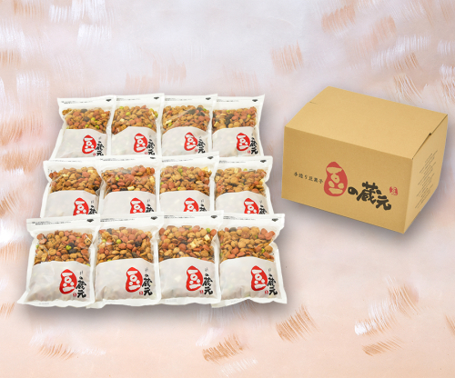 豆の蔵元　一番人気の蔵出し！「よりどりみどり」大袋（310g）×12パック　おかき 豆 豆菓子 せんべい 進物 お菓子 大容量 お豆 人気 送料無料 おいしい おつまみ あられ 1339419 - 大阪府河内長野市