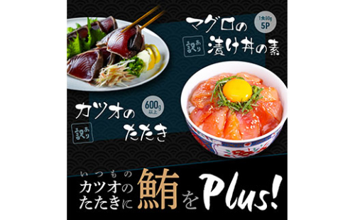 KYF114 訳あり 海鮮「カツオのたたき600g以上」+訳アリ「マグロ漬丼の素80g×5食」かつおのタタキ まぐろのセット 訳アリ 不揃い 規格外 傷 鰹 鮪 個食パック 惣菜 そうざい 順次出荷中 緊急支援品〈高知県共通返礼品〉 134028 - 高知県芸西村
