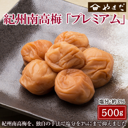 紀州南高梅プレミアム塩分約3% 500g×1 1341679 - 和歌山県御坊市