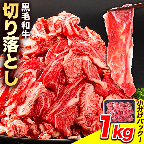 牛肉 黒毛和牛 切り落とし 1kg《30日以内に出荷予定(土日祝除く)》 岡山県 浅口市 牛 牛肉 和牛 牛丼 カレー 小分け 小分けパック 250g 送料無料 1349038 - 岡山県浅口市