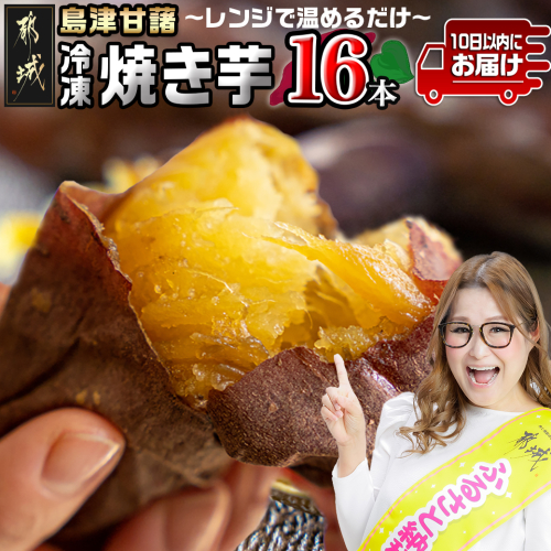 島津甘藷(紅はるか)冷凍焼き芋 16本≪みやこんじょ特急便≫_AA-A702-Q 1350917 - 宮崎県都城市