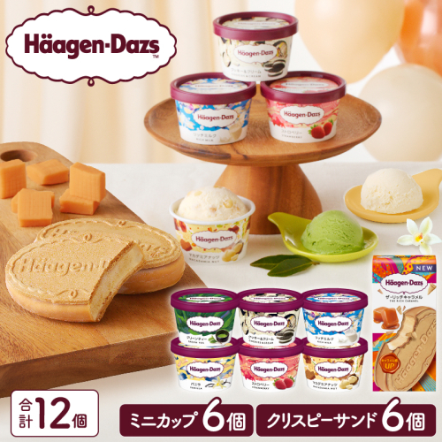 ハーゲンダッツ『ミニカップ(6個)＆クリスピーサンド(6個)セット』アイスクリーム アイス スイーツ デザート_H0016-035 1352472 - 北海道浜中町