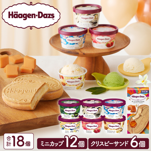 ハーゲンダッツ『ミニカップ(12個)＆クリスピーサンド(6個)セット』アイスクリーム アイス スイーツ デザート_H0016-037 1352474 - 北海道浜中町