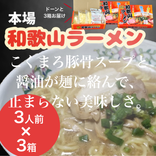 903.本場和歌山ラーメン【1箱3人前×3箱】(A903-1) 1353829 - 和歌山県有田市
