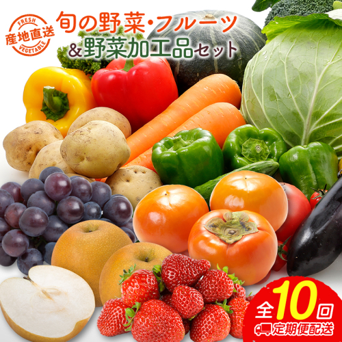 産地直送！旬の野菜・フルーツ＆野菜加工品 セット 10か月定期便 おまかせ 詰合せ 宮崎県新富町産【F139】 1355513 - 宮崎県新富町