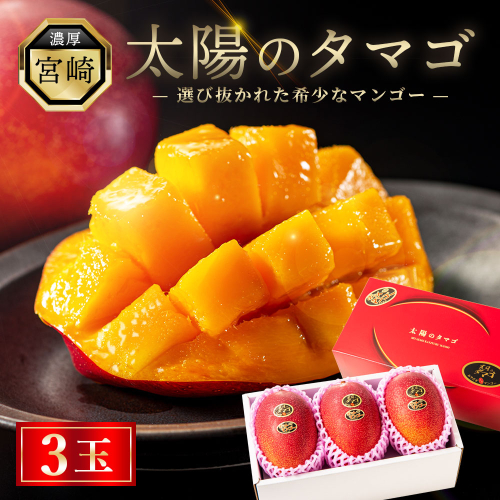 完熟マンゴー『太陽のタマゴ』３玉（約１kg） 13610 - 宮崎県綾町