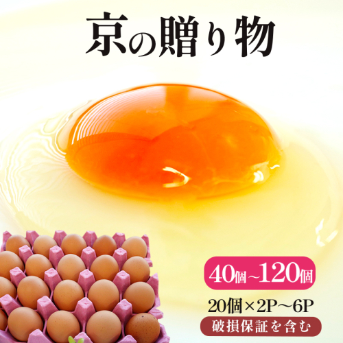 卵 40～120個 無選別 MS～LL 京の贈り物 20個×2パック 20個×4パック 20個×6パック 割れ保証含む 5,000～14,000円 選べる 容量 たまご 赤卵 新鮮 直送 たくさん 1368127 - 京都府舞鶴市