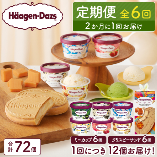 ＜全6回定期便・隔月＞ハーゲンダッツ『ミニカップ＆クリスピーサンドセット(合計72個)』アイスクリーム アイス スイーツ デザート_H0026-049 1368632 - 北海道浜中町