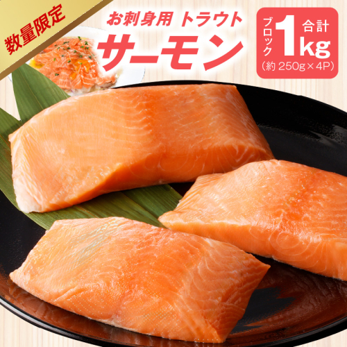 【期間限定】お刺身用 サーモン 1kg ブロック 小分け 約250g×4P ポーション 柵 訳あり サイズ不揃い 099H2890 1368994 - 大阪府泉佐野市