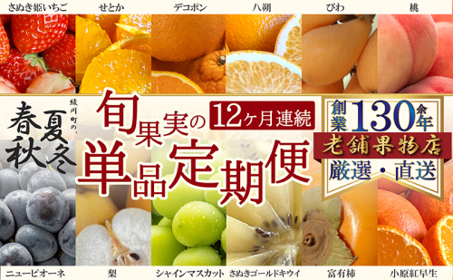 【12ヶ月連続定期便】綾川町の春夏秋冬！旬果実の単品定期便  1369027 - 香川県綾川町