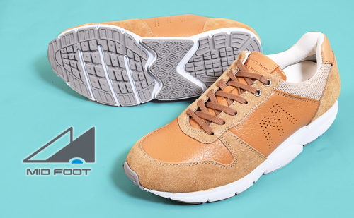 MIDFOOT ( ミッドフッド ) 紳士靴 レザースニーカー MF001JM ( ベージュ ) 4E　【 ファッション 靴 シューズ スニーカー メンズ 】 【 お洒落 レザーシューズ エコレザー 快適 履き心地 】  1370112 - 奈良県大和郡山市
