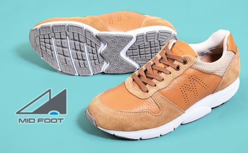 MIDFOOT ( ミッドフッド ) 婦人靴 レザースニーカー MF001JL ( ベージュ ) 4E　【 ファッション 靴 シューズ スニーカー レディース 】 【 お洒落 レザーシューズ エコレザー 快適 履き心地 】  1370113 - 奈良県大和郡山市